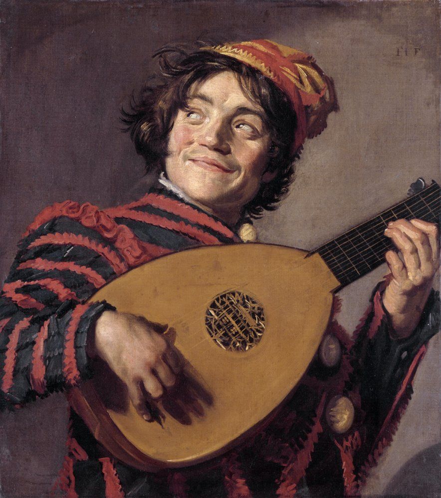Obra de arte: A jester playing the lute. Frans Hals