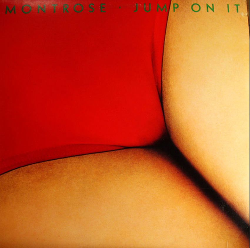 En la imagen, una entrepierna de una mujer con tanga roja y el texto: Montrose Jump On It