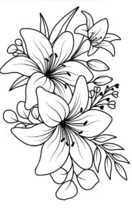 Flor de dibujo para pintar